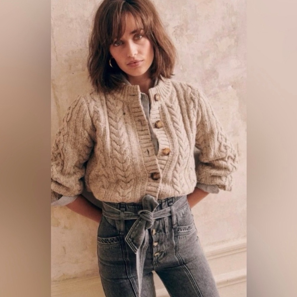 🌟 Sezane Andina chunky wool alpaca cardigan